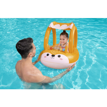 Dmuchany Ponton Lisek dla dzieci 3+ BESTWAY 94x66cm + Dmuchany daszek + Sensoryczna grzechotka